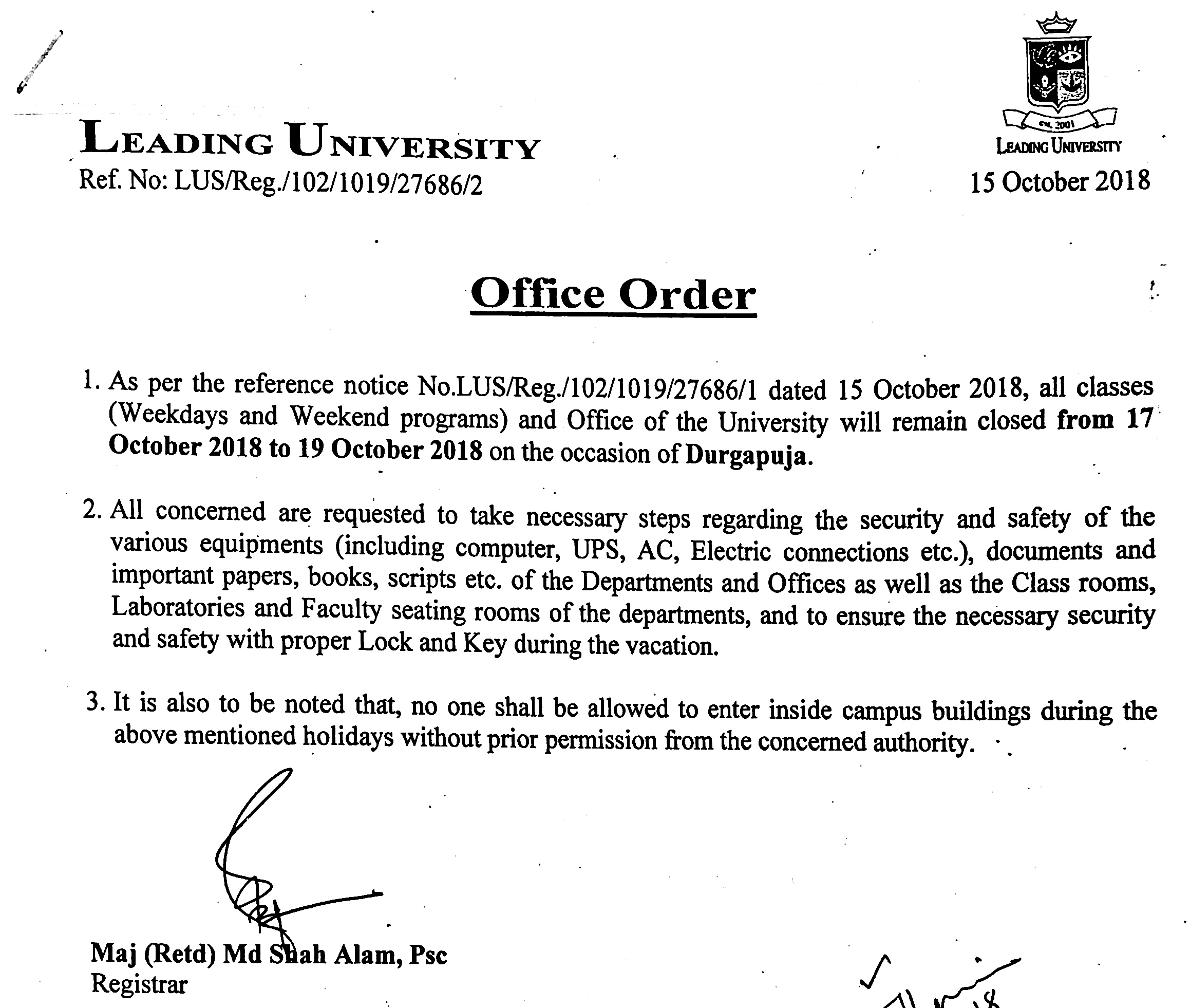 office-order-leading-university